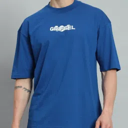 Griffel Blue Cotton Loose Fit Printed Co-Ord Set image 5