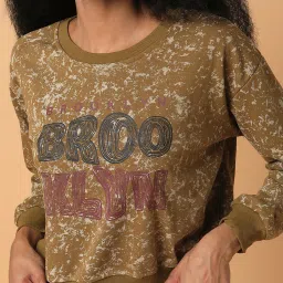 showoffff SHOWOFF Olive Printed Sweatshirt image 5