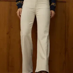 U.S. Polo Assn. White Cotton Wide Leg Fit Jeans-image-79