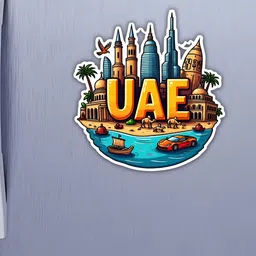 GIFTODAY Yellow & Blue UAE Printed Fridge Magnets image 5