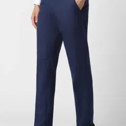 Van Heusen Navy Slim Fit Texture Trousers image 3