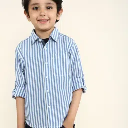 Bonkids Boys Multicolor Cotton Striped Shirt-image-94