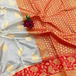 Mufa Woven Design Zari Art Silk Handloom Banarasi Saree image 3