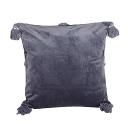 eyda Set of 2 Grey Textured Square Velvet Sustainable Cushion Covers image 5