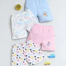 Bumzee Kids Multicolor Cotton Printed Shorts (Pack of 4)-picture-18