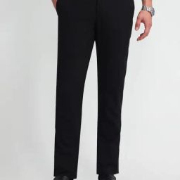 Arrow Black Slim Fit Trousers-picture-2