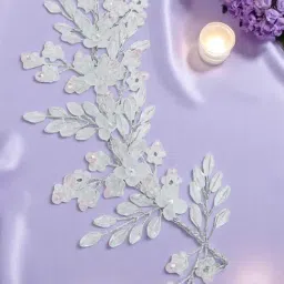 OOMPH Pink Crystal Floral Bridal Hair Vine Tiaras Hair Band-image-16