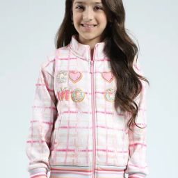 Monte Carlo Girls Pink Printed Mock Neck Sweatshirt-picture-0