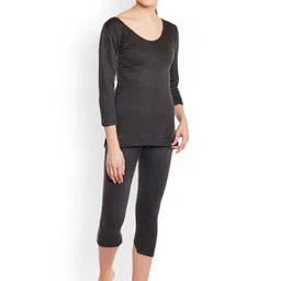 mack jonney VIMAL Women Charcoal Grey Thermal Top image 4