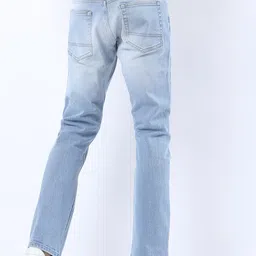 HIGHLANDER Men Blue Straight Fit Highly Distressed Heavy Fade Stretchable Jeans image 4