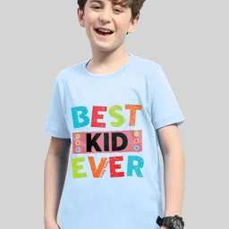 Kiddy Viddy Boys Typography Printed Round Neck T-shirt-picture-56