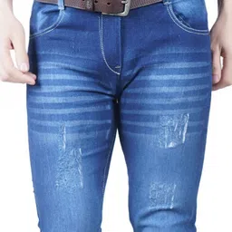 LINARIA Men Classic Slim Fit Mildly Distressed Light Fade Jeans image 3