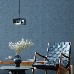 Fedora Wallpapers Angular Aesthetics Grey & Blue 3D Abstract Printed Waterproof Wallpaper-image-30