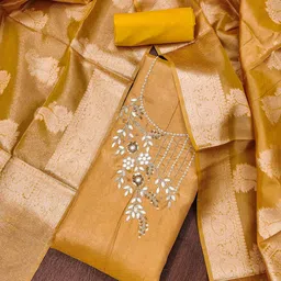 KALINI Embellished Viscose Rayon Unstitched Dress Material-picture-18