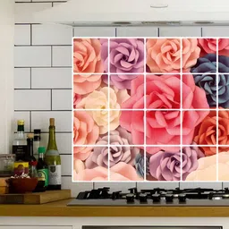 Asian royal Pink & Grey Printed WaterproofWall Stickers-image-89