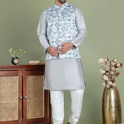 Jompers Men Floral Printed Regular Kurta with Churidar-picture-39