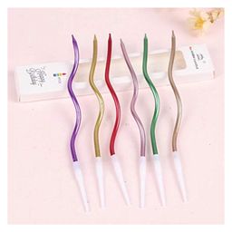 Bubble Trouble Metallic Twisted Candle Multicolor- Pack of 6-picture-11