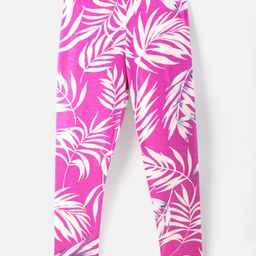 CrayonFlakes Leaves Printed Leggings - Purple-picture-40
