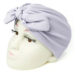 The little lookers Cotton Knot Bow Detailed Turban Cap - Lilac-picture-10