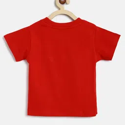 Tales & Stories Cotton Half Sleeves I Am The Future Text Embroidered Tee - Red image 3
