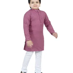BT DEZINES Full Sleeves Chikankari Sequin Embroidery Kurta Pyjama Set - Onion image 4