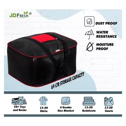 JD FRESH 4 Piece 69 Liter Nylon Storage Bag - Red & Black image 3