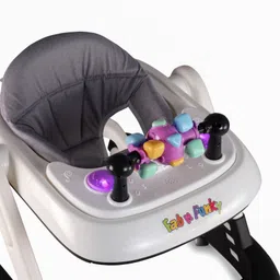 fab n funky 2 in 1 Walker with Height Adjustment & Detachable Toy Bar - Black|Lights & Music| Anti-trip Design| Mute Swivel Wheels| Push Walker| Toy for Boys & Girls of 6 to 24 months| Activity Gift image 4