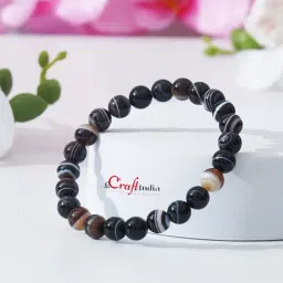 eCraftIndia Sulemani Hakik Crystal Gemstone Beaded Bracelet for Men and Women, 8 MM Beads-image-22