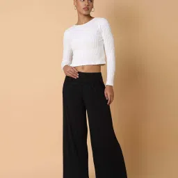 showoffff SHOWOFF Black Pleated Flared Pants image 5