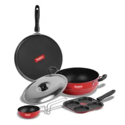 Sumeet Elegant Design Red Aluminium Cookware Set-image-71