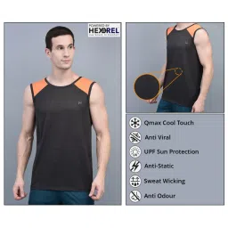Force NXT Brown Regular Fit Gym Vest image 5