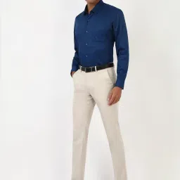 Peter England Navy Cotton Regular Fit Printed Shirt image 5