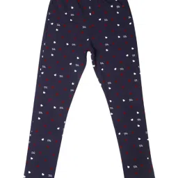 Elle Kids Navy Cotton Printed Leggings-image-14