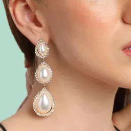 Sohi Contemporary Stud & Drop Earrings Combo image 5