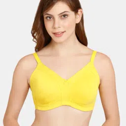 Rosaline by Zivame Yellow Non-wired Non-padded Full Coverage Bra-image-49