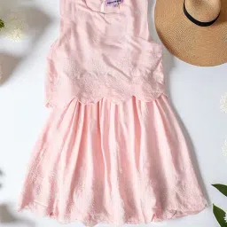 Bella Moda Girls Black Cotton Embroidered Dress-image-90