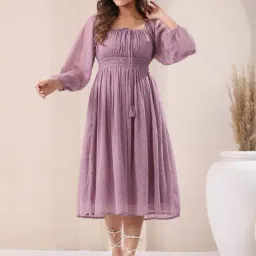 Janasya Purple Self Dress-image-0