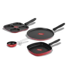 Sumeet Elegant Design Red Aluminium Cookware Set-picture-17