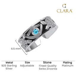 Clara 925 Silver Swiss Zirconia Oxidised Evil Eye Ring for Men image 5