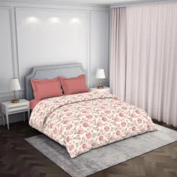 SPACES 100% Cotton Pink Ac Comforter Floral Double Bed Quilt image 2