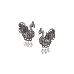 Sangria Oxidised Bird Shaped Small Stud Earrings image 2