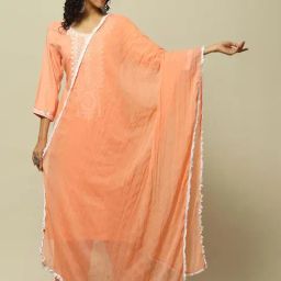 Rangriti Orange Woven Pattern Dupatta-picture-47