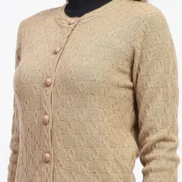 MADAME Brown Self Design Cardigan image 5