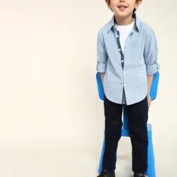 Bonkids Boys Multicolor Cotton Striped Shirt-image-34