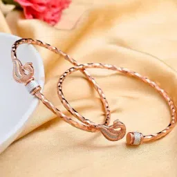 VOJ Peacock Designed Dual Tone Bangle Set of 2-image-0