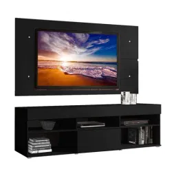 Madesa Black Engineered Wood Miami TV Unit image 2