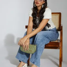 Miss Chase Light Blue Denim Solid Jeans image 5