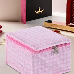 Kuber Industries Pink Pvc Jewellery Organisers Pouch With 10 Compartments-picture-20
