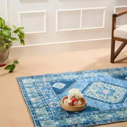 Fabindia Aadhik Blue Cotton Printed Dhurrie-picture-28