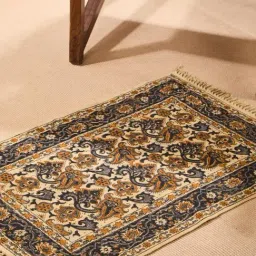 Fabindia Coramandel Blue Cotton Viscose Printed Dhurrie-picture-12